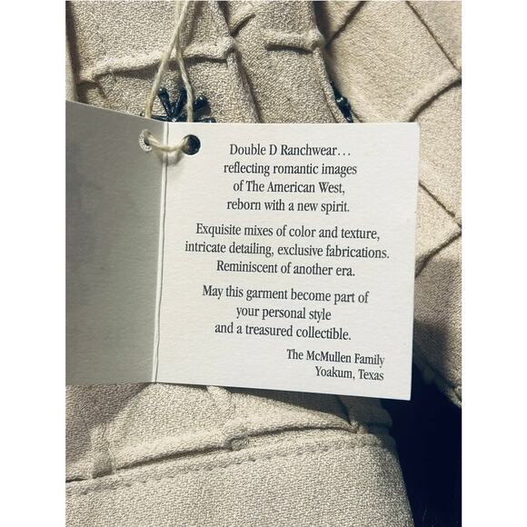 Double D Ranch Ivory Windowpane W/ Silver Charms Cropped Jacket Size L NWT - Picture 8 of 12